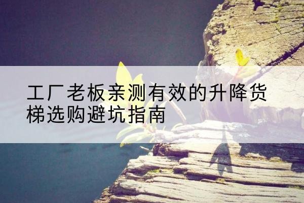 茂县升降货梯怎么选-工厂老板亲测有效的升降货梯选购避坑指南